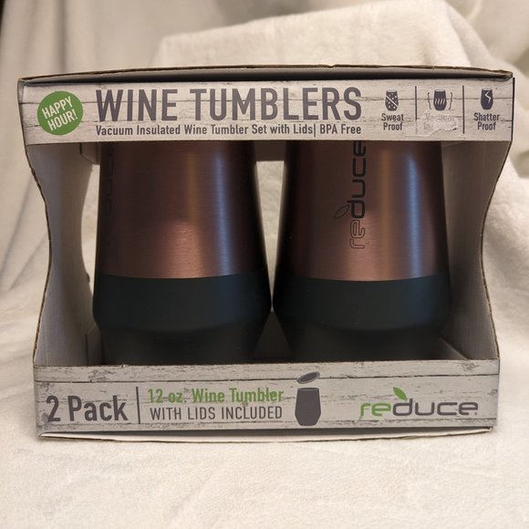 🌸 BUNDLE Reduce Insulated Wine/Lowball Tumblers + Corkcicle Wine Bottle Chiller - Picture 2 of 13